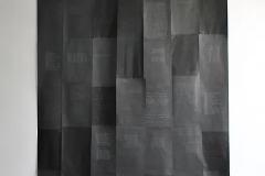 Chiara Giorgetti (Italia), Malombra, dattiloscritto su carta carbone, 200 x 250 cm