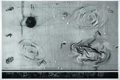 Krzysztof Tomalski (Polonia), Special Relativity, from the series “Big Bang, Genesis” (trittico), puntasecca, mezzatinta, alluminio, 65 x 95 cm (uno)